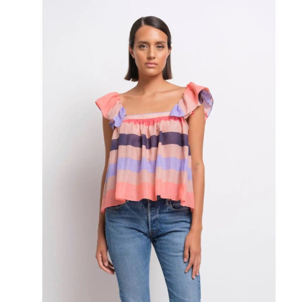 Katharine Kidd Pink Stripe Cotton Juno Top NEW (size M)
